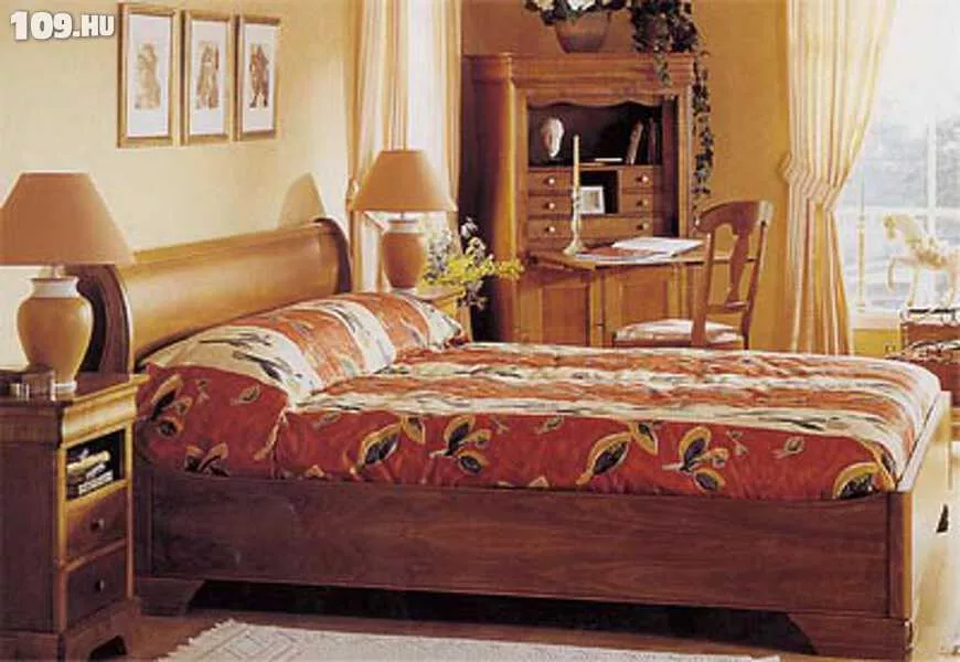 Louis Philippe lábvég nélküli ágy + ágyrács 160x200